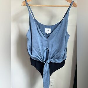 J.O.A Tie-Front Cami BodySuit
Blue Size L
